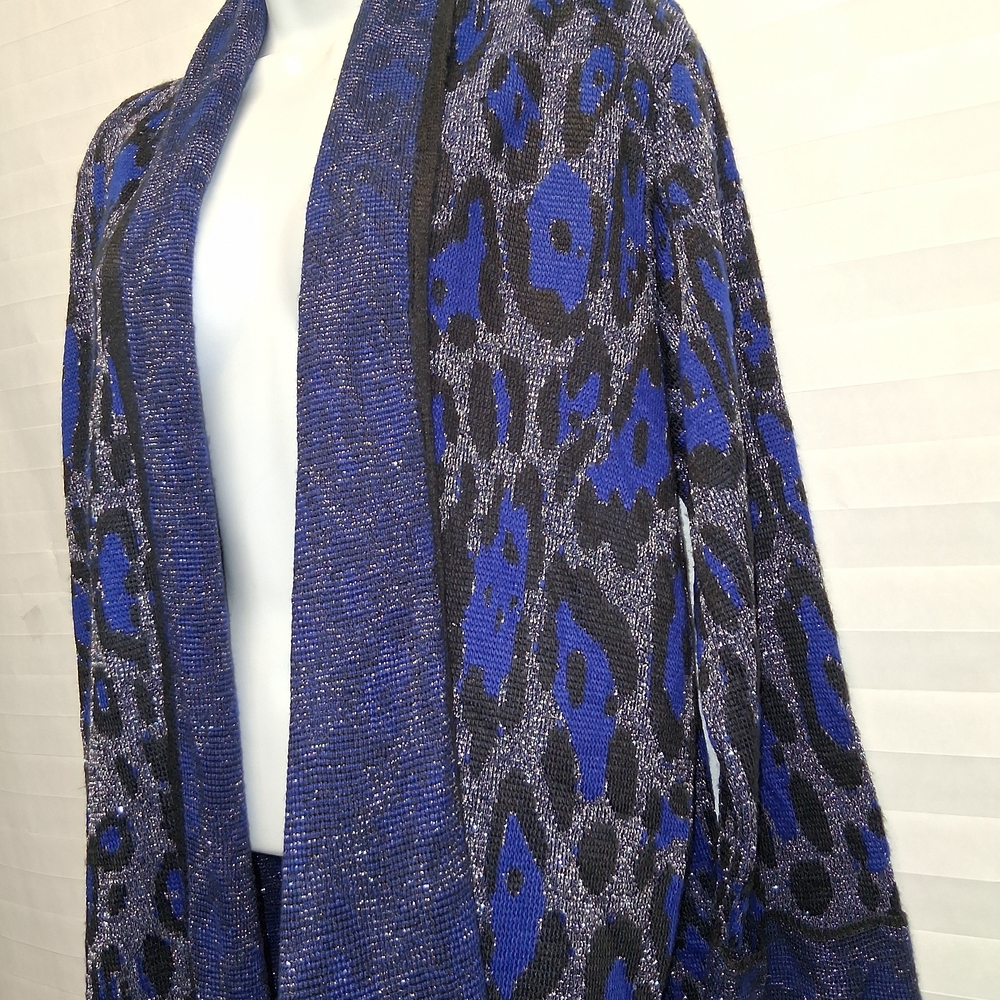 Ruby Rd. Blue and Black Cardigan - Picture 4 of 9